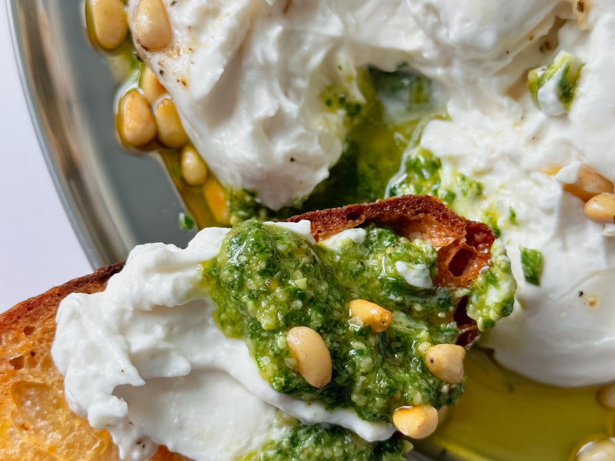 BURRELLA® CROSTINIS W. ROCKET & WALNUT PESTO