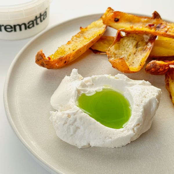 SPICED POTATO SKINS, CREMATTA™ W. HERB OIL