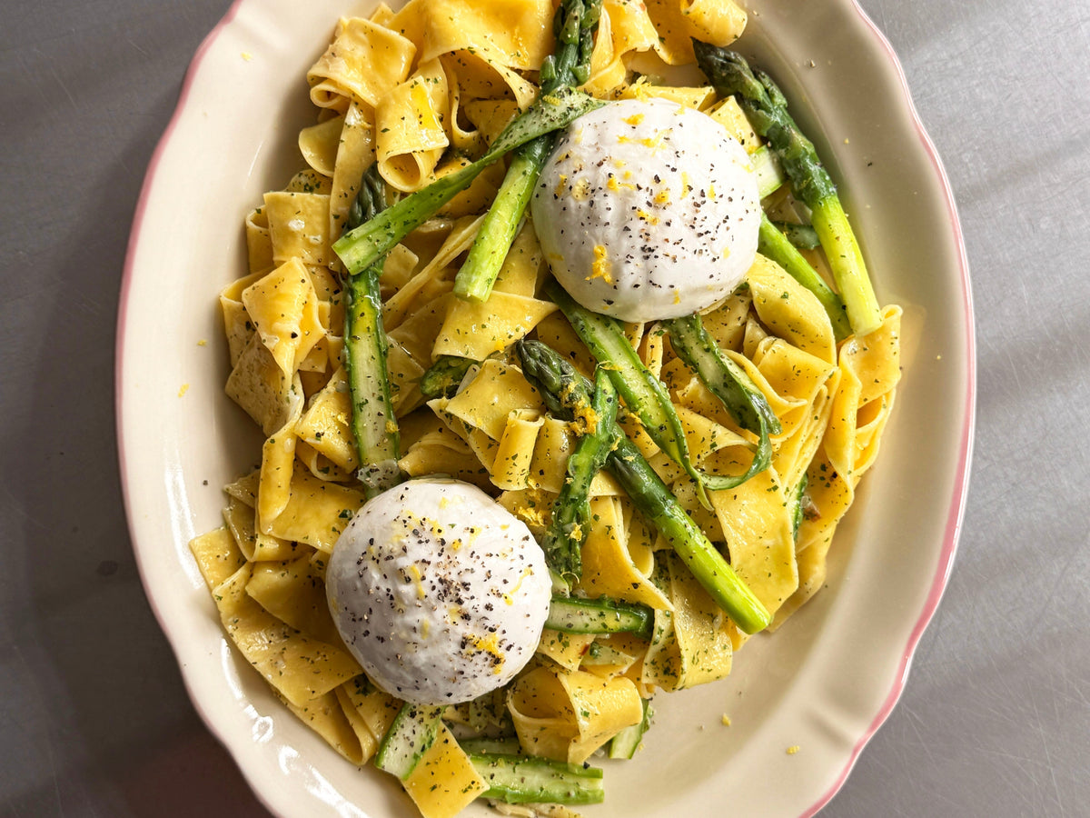 Burrella, Lemon & Asparagus Pappardelle